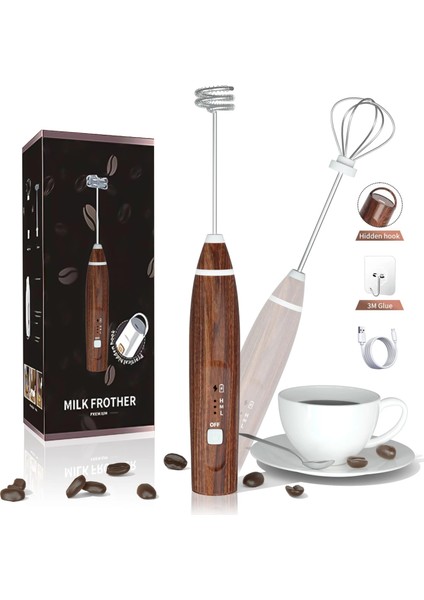 Kahve Süt Köpürtücü, Mini El Köpük Makinesi Güçlü El Köpük Blender Elektrikli Kahve Yumurta Karıştırıcılar USB Şarj Çırpma Içecek Mikser (Yurt Dışından)