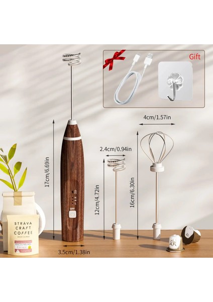 Kahve Süt Köpürtücü, Mini El Köpük Makinesi Güçlü El Köpük Blender Elektrikli Kahve Yumurta Karıştırıcılar USB Şarj Çırpma Içecek Mikser (Yurt Dışından)
