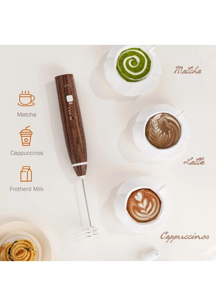 Kahve Süt Köpürtücü, Mini El Köpük Makinesi Güçlü El Köpük Blender Elektrikli Kahve Yumurta Karıştırıcılar USB Şarj Çırpma Içecek Mikser (Yurt Dışından)