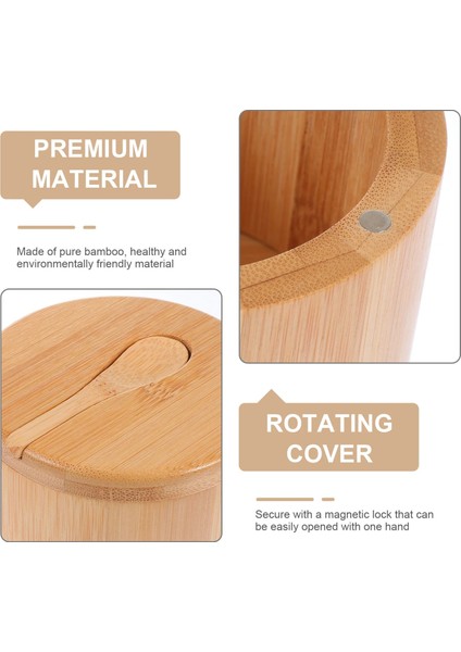 Haki Tuz Baharat Kavanozları Biber Kavanoz Bambu Çeşni Kutusu Kase Saklama Kabı Seti Ahşap Şeker Kabı Tutucu Kapak Fonksiyonu Çoklu Kaseler (Yurt Dışından) indirimleri