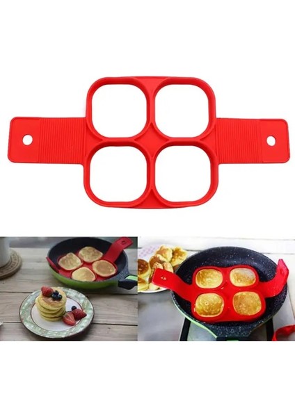4 Gözlü Kare Yumurta Yapıcı Kalıp Yapışmaz Gözleme Yapıcı Kalıp Silikon Omlet Yumurta Halkası Kalıp Aracı Mikrodalga Fırınlar Kızartma Tavaları 4 Gözlü / 7 Gözlü (Yurt Dışından)