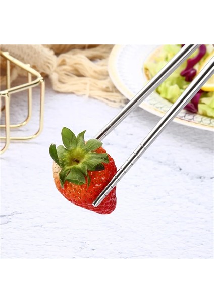 23CM Yeşil Paslanmaz Çelik Çubuklar Ev Yemek Çubukları Dört Renkli Uzun ve Kısa Çubuklar Mutfak Eşyaları Metal Çubuklar (Yurt Dışından)