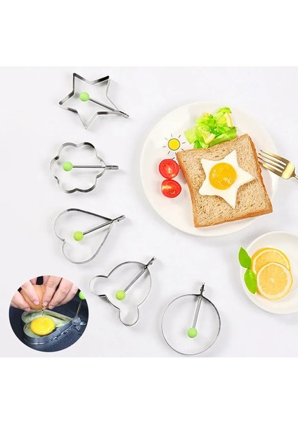 Stil 5 Paslanmaz Çelik 5 Stil Kızarmış Yumurta Gözleme Şekillendirici Kalıp Kahvaltı Pişirme Modeli Kalp Şeklinde Yumurta Kızartma Makinesi Gadget Yumurta Kızartma Ma (Yurt Dışından)