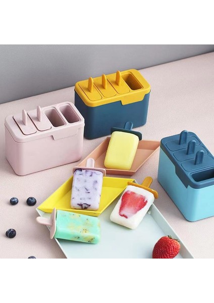 Sarı Mavi Dondurma Kalıbı Dıy Sihirli Buz Makineleri Kullanışlı Popsicle Tatlı Kalıp Mutfak Gadget Ev Yapımı Tatlı Dondurucu Sevimli Buz Araçları (Yurt Dışından)