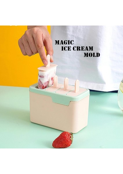 Sarı Mavi Dondurma Kalıbı Dıy Sihirli Buz Makineleri Kullanışlı Popsicle Tatlı Kalıp Mutfak Gadget Ev Yapımı Tatlı Dondurucu Sevimli Buz Araçları (Yurt Dışından)