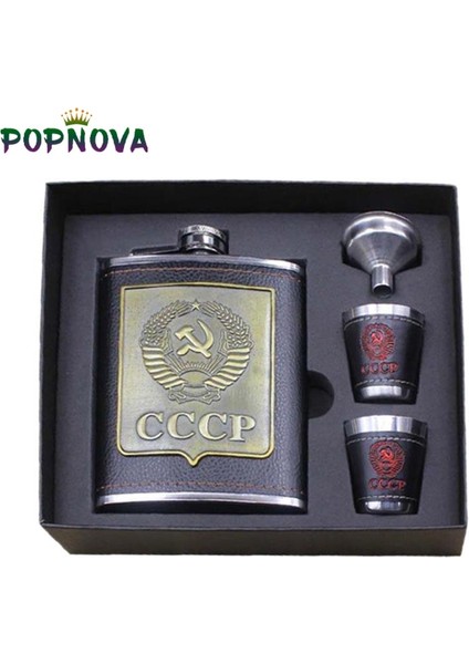 8oz Set 8oz Lüks Paslanmaz Çelik Alkol Cep Şişeleri Votka Viski Şarap Şişesi Bardak Şişe Seti Cccp Gravür Alkol Konteyner Şişesi (Yurt Dışından) fiyatları