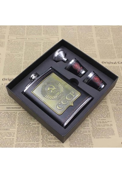 8oz Set 8oz Lüks Paslanmaz Çelik Alkol Cep Şişeleri Votka Viski Şarap Şişesi Bardak Şişe Seti Cccp Gravür Alkol Konteyner Şişesi (Yurt Dışından) indirimleri