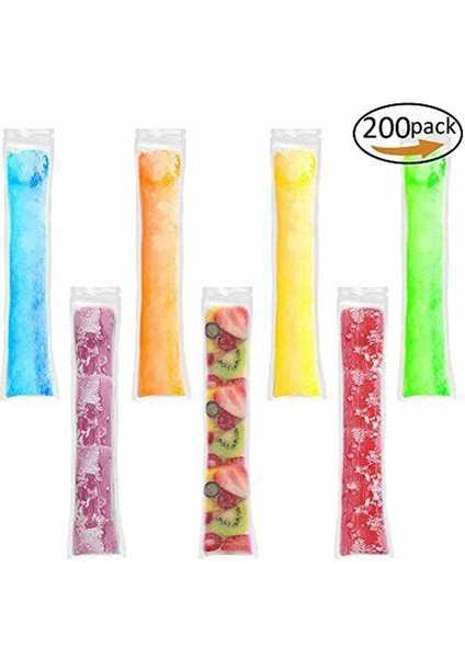 Buz Popsicle Kalıpları C2 200PCS Buz Popsicle Kalıpları Çanta Tek Kullanımlık Şeker Tüpü Zip-Lock Kılıfı Freeze Pops Popsicle Çantaları Dondurma Yoğurt Buz Pops Çantası (Yurt Dışından) fiyatları