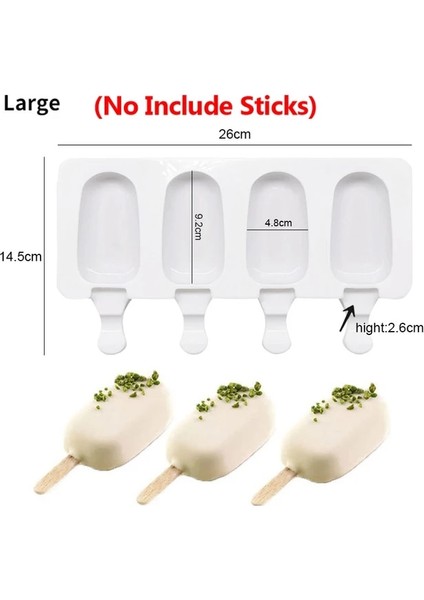 4 Izgaralar-L 4/8 Delik Silikon Dondurma Kalıp Buz Küpü Popsicle Kalıpları Sopalarla Dıy Tatlı Kek Kalıpları Ev Yapımı Araçlar Dondurma Yapımcıları (Yurt Dışından)