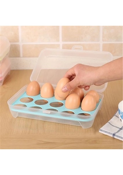 Q0458-GN 15 Izgaralar Yumurta Saklama Kutusu Yumurta Kartonu Pp Kasa Kapaklı Yumurta Kutusu Tepsisi Çekmece Buzdolabı Kılıfları Bölme Depolama Yumurta Raf Desteği (Yurt Dışından) modelleri