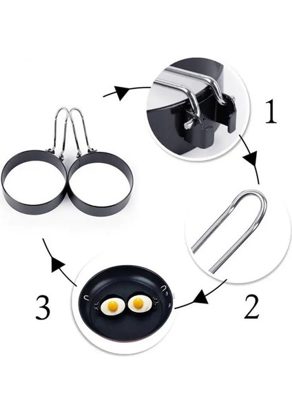 1 Adet 2 Adet Paslanmaz Çelik Kızarmış Yumurta Gözleme Şekillendirici Mutfak Gereçleri Omlet Yumurta Pişirme Araçları Kalıp Kalıp Kızartma Mutfak Gadget Yüzükler (Yurt Dışından)