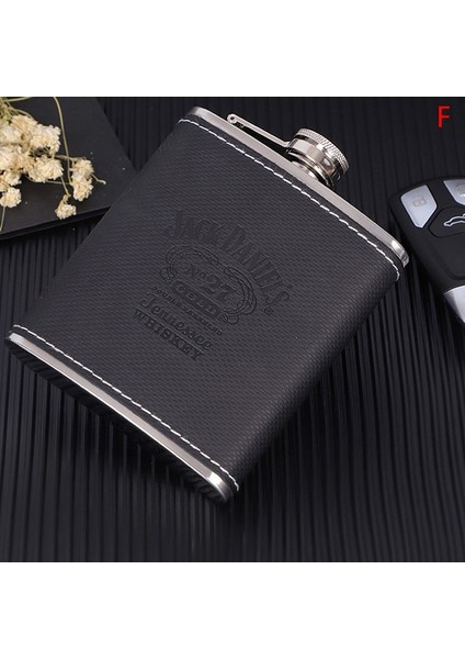 F 7oz Cep Taşınabilir Paslanmaz Çelik Şarap Viski Pot Şişe Hip Mataralar Tiryakisi Alkol Şişesi Deri Taşınabilir Drinkware (Yurt Dışından)
