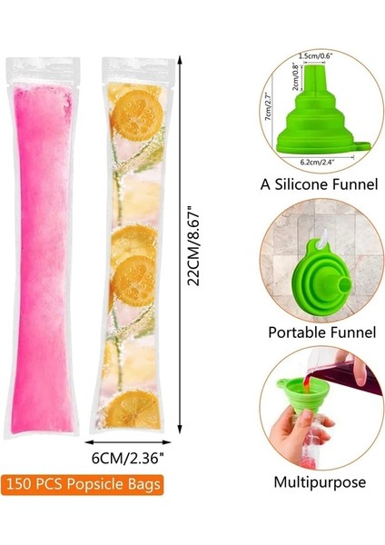 Kırmızı Tek Kullanımlık Dondurma Torbaları 120 Adet Dondurucu Tüpler, Meyve Suyu Için Huni ve Buz Kollu Buz Torbaları, Buz Şekeri Çıkarır, Meyve (Yurt Dışından) fırsatları