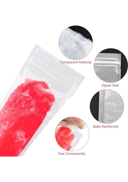 Kırmızı Tek Kullanımlık Dondurma Torbaları 120 Adet Dondurucu Tüpler, Meyve Suyu Için Huni ve Buz Kollu Buz Torbaları, Buz Şekeri Çıkarır, Meyve (Yurt Dışından) indirimleri