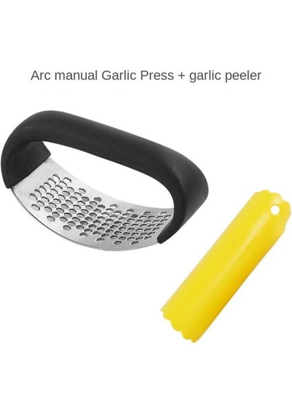09 Çok Fonksiyonlu Paslanmaz Çelik Sarımsak Presi Taşlama Rende Ezme Aracı Baskı Kavisli Sarımsak Taşlama Dilimleme Kıyıcı Basın Gadget (Yurt Dışından)