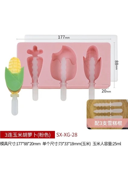 Shape-2 Silikon Dondurma Kalıp Dıy El Yapımı Çevre Dostu Popsicle Kalıp Mousse Tatlı Dondurucu Tatlı Buz Küpü Kalıp Sopa ile (Yurt Dışından)