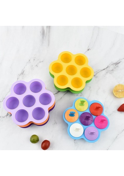 Koyu Mor Yeni 7 Delik Silikon Popsicle Kalıp Dondurma Pops Kalıp Gıda Sınıfı Buz Yapıcı Bebek Maması Takviyesi Araçları Meyve Sarsıntı Aksesuarları (Yurt Dışından) modelleri