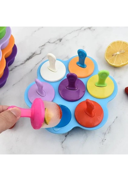 Koyu Mor Yeni 7 Delik Silikon Popsicle Kalıp Dondurma Pops Kalıp Gıda Sınıfı Buz Yapıcı Bebek Maması Takviyesi Araçları Meyve Sarsıntı Aksesuarları (Yurt Dışından) fırsatları