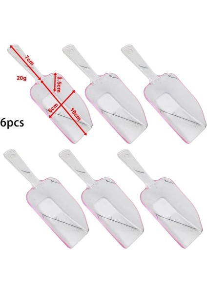 Orta Pembe 6 Adet Şeffaf Ölçüm Kaşığı Plastik Buz Kepçe Kaşık Ölçüm Kabı Kürek Şeker Tatlı Büfesi Dondurma Protein Tozu (Yurt Dışından) fiyatları