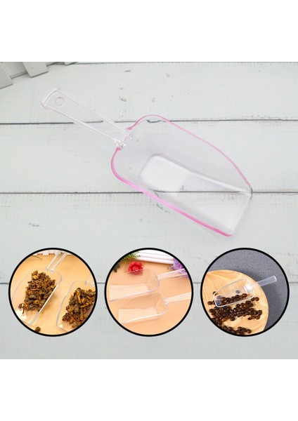 Orta Pembe 6 Adet Şeffaf Ölçüm Kaşığı Plastik Buz Kepçe Kaşık Ölçüm Kabı Kürek Şeker Tatlı Büfesi Dondurma Protein Tozu (Yurt Dışından) modelleri