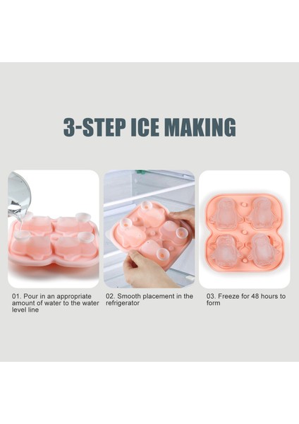 Yeşil Yeni 4 Izgara Penguen Şekli Dıy Buz Küpü Tepsisi Hafif Esnek Kolay Bırakılan Buz Kalıbı Mojitos Popsicles Demlenmiş Nane (Yurt Dışından) indirimleri