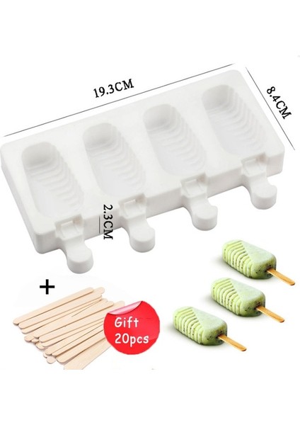 E Silikon Dondurma Kalıp Dıy Çikolata Tatlı Popsicle Kalıpları Tepsi Buz Küpü Makinesi Ev Yapımı Araçları Yaz Parti Malzemeleri (Yurt Dışından)