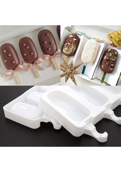 E Silikon Dondurma Kalıp Dıy Çikolata Tatlı Popsicle Kalıpları Tepsi Buz Küpü Makinesi Ev Yapımı Araçları Yaz Parti Malzemeleri (Yurt Dışından)