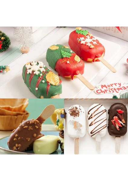 E Silikon Dondurma Kalıp Dıy Çikolata Tatlı Popsicle Kalıpları Tepsi Buz Küpü Makinesi Ev Yapımı Araçları Yaz Parti Malzemeleri (Yurt Dışından)