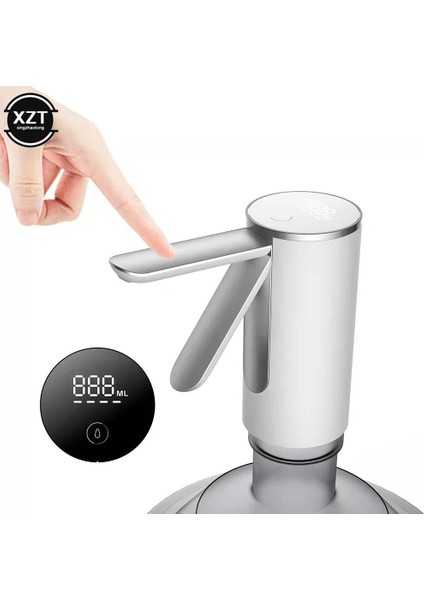 Yaratıcı Katlanır Su Sebili Sürahi 1-5 Galon Evrensel Su Pompası Şişesi USB Elektrikli Su Galon Pompası Ekranlı (Yurt Dışından)