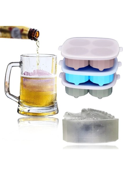 Gri 1 Adet Kokteyl Viski Buz Küpü Makinesi Tepsi 4 Büyük Silikon Buz Kalıpları Dıy Timsah Kalıp Mutfak Bar Aksesuarları Malzemeleri (Yurt Dışından) fiyatları