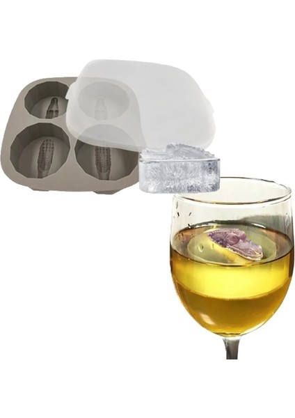 Gri 1 Adet Kokteyl Viski Buz Küpü Makinesi Tepsi 4 Büyük Silikon Buz Kalıpları Dıy Timsah Kalıp Mutfak Bar Aksesuarları Malzemeleri (Yurt Dışından) indirimleri