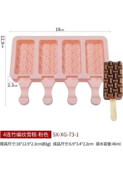 B-Pembe Dondurma Silikon Kalıp Dıy Popsicle Dondurma Yapma Makinesi Silikon Yaz Buz Küpü Kalıp Mutfak Dondurma Modeli (Yurt Dışından)