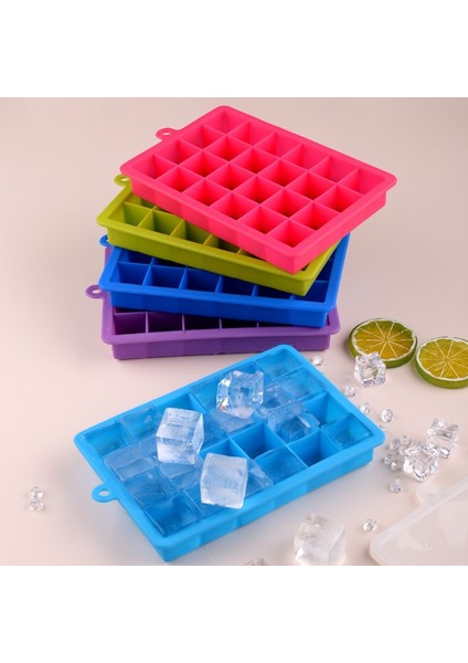 Pink-1 1 Adet Silikon Buz Küpü Makinesi Formu Buz Şekeri Kek Puding Çikolata Kalıpları Kolay Serbest Bırakılan Kare Şekli Buz Küpü Tepsileri Kalıpları (Yurt Dışından) modelleri