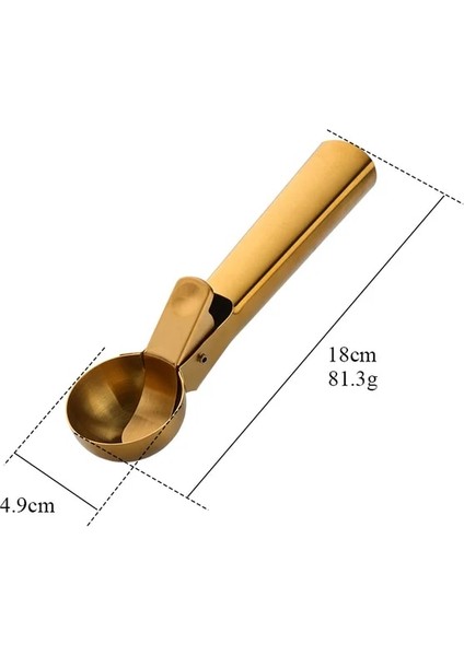 Altın 2 Adet Paslanmaz Çelik Dondurma Kaşığı Karpuz Kaşığı Kazıcı Yapışmaz Meyve Buz Topu Makinesi Buz Hokeyi Makinesi Bisküvi Dondurma Kaşığı (Yurt Dışından)