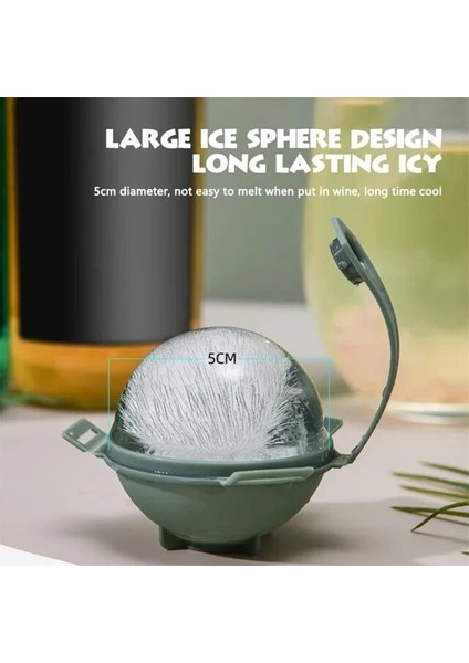 Yeşil 1 Adet 4 Adet Büyük Yuvarlak Top Buz Kalıbı Pp Viski Ev Yapımı Buz Yapım Makinesi Dondurulmuş Jöle Kalıp Buz Kalıbı Kolay Bırakma Bar Aracı Mutfak Aksesuarları (Yurt Dışından)