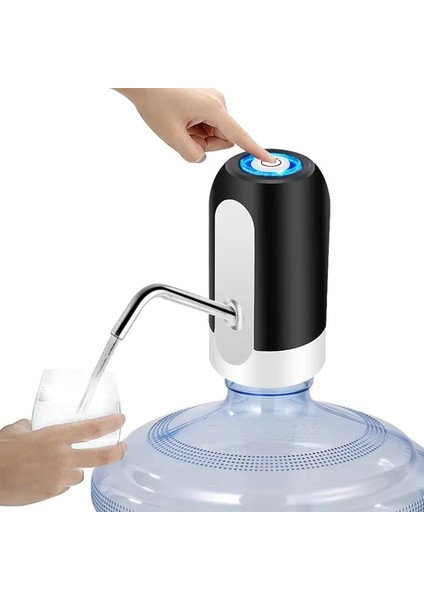 Siyah Elektrikli Taşınabilir Su Sebili Pompası 5 Galon Şişe Için USB Şarj Uzatma Hortumu Namlulu Araçları USB Şarj (Yurt Dışından)