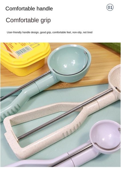 1 Adet Plastik Dondurma Kaşığı Yapışmaz Krem Kepçe Istiflenebilir Dondurma Kaşığı Kaşık Anti-Friz Kolu Meyve Top Kazıcı Mutfak Aracı (Yurt Dışından)