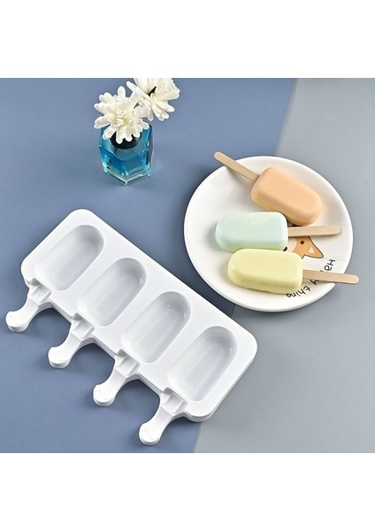 Bir Silikon Popsicle Kalıp Dondurma Kalıp Yaz Dıy Ev Yapımı Buz Küpü Tepsi Buz Pop Blok Dondurucu Meyve Suyu Tatlı Yapımcısı Aracı (Yurt Dışından)