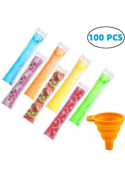 100 Adet Tek Kullanımlık Buz Popsicle Kalıp Çanta Bpa Ücretsiz Dondurucu Tüpler Fermuarlı Mühürler Yoğurt Çubukları Meyve Suyu Meyve Smoothies Buz Şeker Pops (Yurt Dışından) modelleri