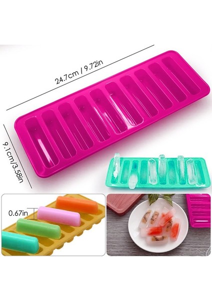 Mavi 1 Adet Yaz Silikon Buz Küpü Tepsi Kalıp Su Şişesi Için Uyar Dondurma Popsicle Yapma Kalıp Buz Topu Makinesi Mutfak Aksesuarları (Yurt Dışından)