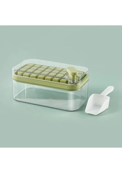 Yeşil Yeni Tip Küçük Kare Buz Küpü Plastik Kalıp Buz Tepsisi Yeniden Kullanılabilir Gıda Sınıfı Damgalı Buz Saklama Kutusu Kapaklı Buz Küpü El Sanatları Soğuk (Yurt Dışından)
