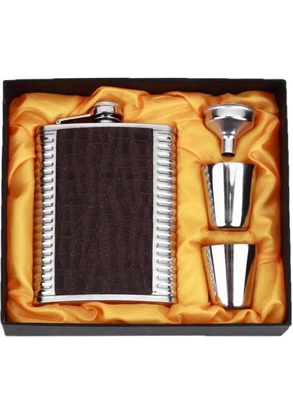 8 Oz Set 8 Oz Cep Flagon Paslanmaz Çelik Cep Şişesi Viski Karaf Şarap Alkollü Içecek Fincan Seyahat Tur Drinkware Kutusu ile Erkekler Için Hediyeler (Yurt Dışından)