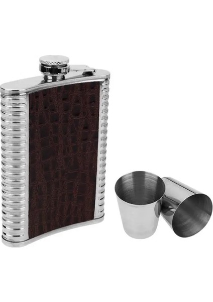 8 Oz Set 8 Oz Cep Flagon Paslanmaz Çelik Cep Şişesi Viski Karaf Şarap Alkollü Içecek Fincan Seyahat Tur Drinkware Kutusu ile Erkekler Için Hediyeler (Yurt Dışından)