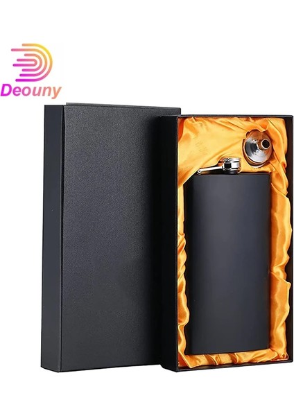 Siyah Deouny 12 Oz Mat Siyah Cep Likör Viski Rum Votka Paslanmaz Çelik Sızdırmaz Cep Şişesi Huni ve Premium Kutu Hediyeler (Yurt Dışından) fiyatları
