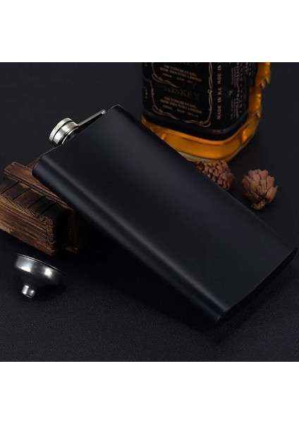 Siyah Deouny 12 Oz Mat Siyah Cep Likör Viski Rum Votka Paslanmaz Çelik Sızdırmaz Cep Şişesi Huni ve Premium Kutu Hediyeler (Yurt Dışından) indirimleri