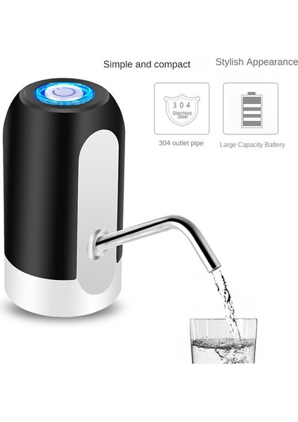 Siyah Elektrikli Taşınabilir Su Sebili Pompası 5 Galon Şişe Için USB Şarj Uzatma Hortumu Namlulu Araçları USB Şarj (Yurt Dışından) indirimleri