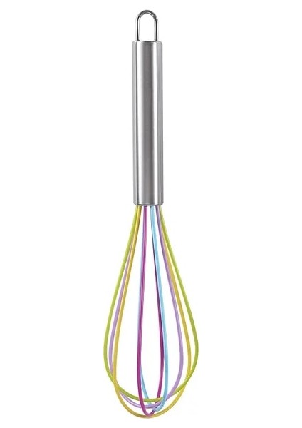 10 Inç Renkli 12 Inç Silikon Yumurta Çırpıcı Manuel Ev Mikser Paslanmaz Çelik Saplı Yumurta Çırpıcı Mutfak Mikser Pişirme Aracı Renkli (Yurt Dışından)