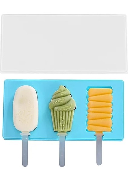 Stil 8 Silikon Dondurma Kalıp Kapaklı Hayvanlar Şekil Jöle Kalıp Çocuk El Yapımı Dıy Tatlı Popsicle Buz Izgarası ile Dondurma Çubuğu (Yurt Dışından)