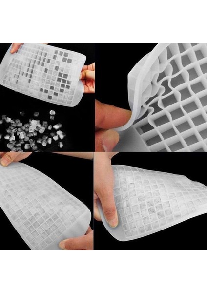 Siyah 160 Izgara Mini Kare Buz Yapıcı Kalıp Buz Küpü Silikon Kalıp Silikon Buz Küpü Makinesi Katlanabilir Buz Küpü Tepsi Mutfak Popsicle Kalıp (Yurt Dışından) indirimleri
