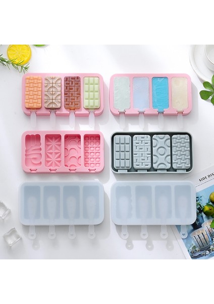C 2 4 Kaviteler Basit Dondurma Silikon Kalıp Kapaklı Popsicle Buz Küpü Tepsi Kalıp Ev Yapımı Peynir Çubukları Hediyeler Mutfak Aksesuarları (Yurt Dışından)